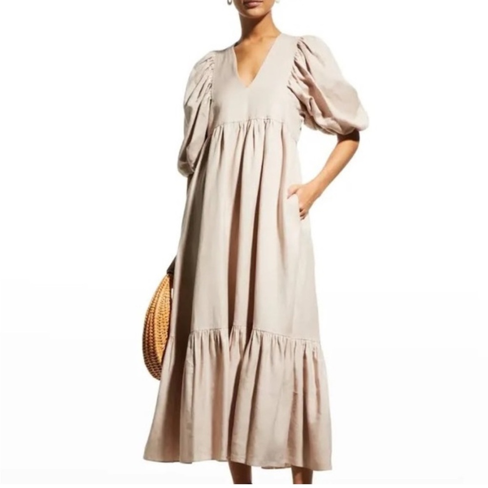 Hunter Bell Palmer Puff Sleeve Midi Dress Size XS